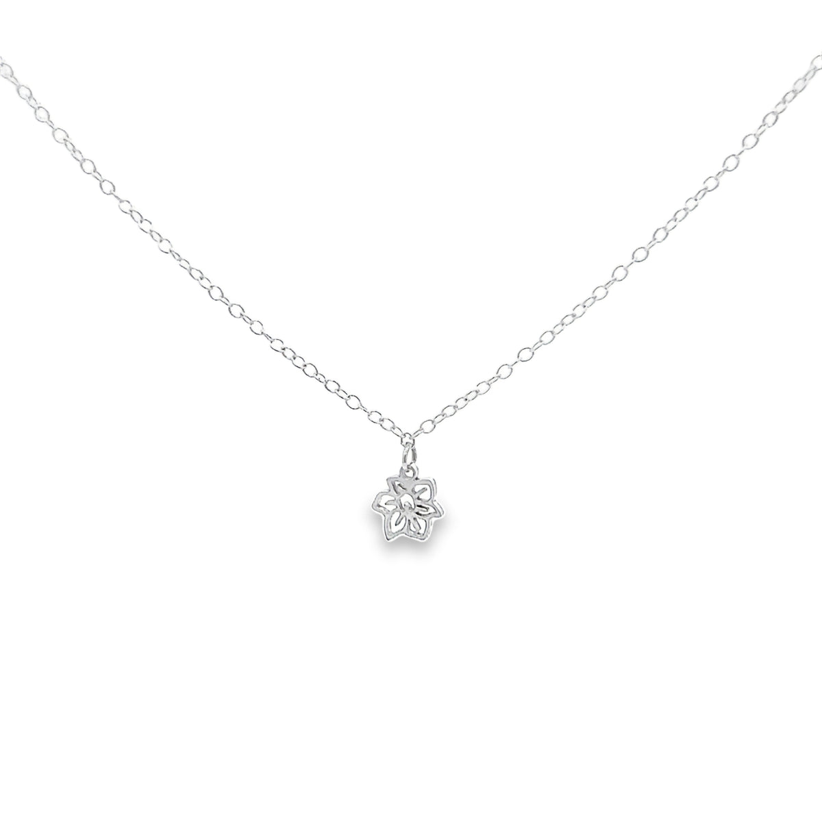 Birth Flower Necklace Sterling Silver